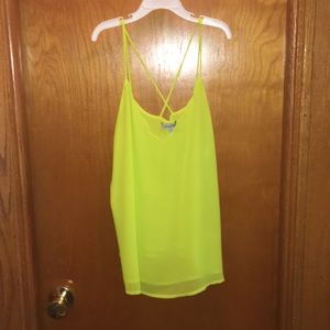 Yellowish/green cross back tank